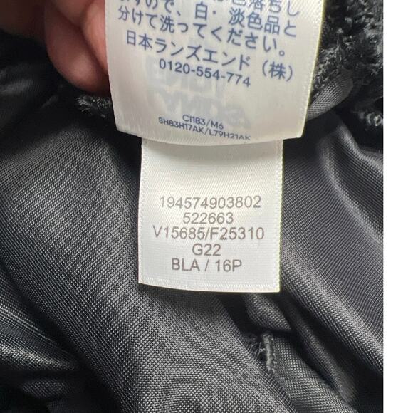 Lands End Black Size 16 Petite Swim Bathing Suit Dress V-Neck Wrap Tummy Control - Picture 7 of 7